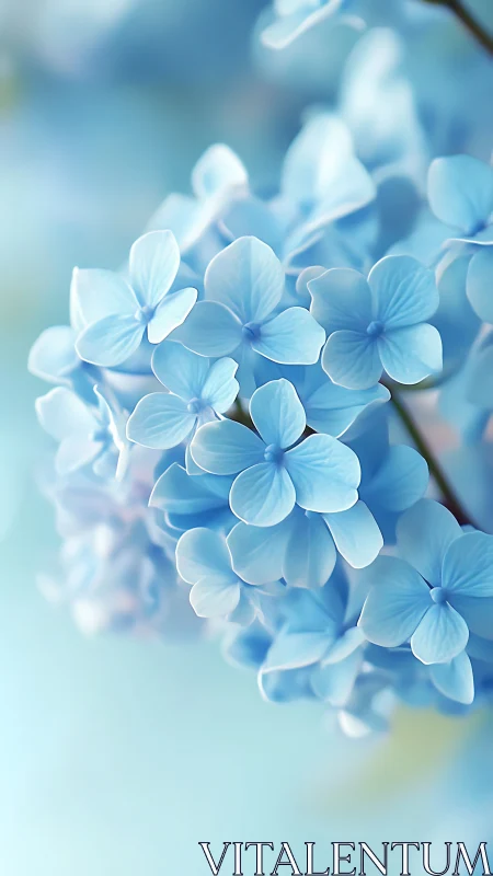 Delicate Blue Flower Cluster in Soft Focus Light