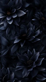 Midnight Lotus Blooms with Gold Centers.