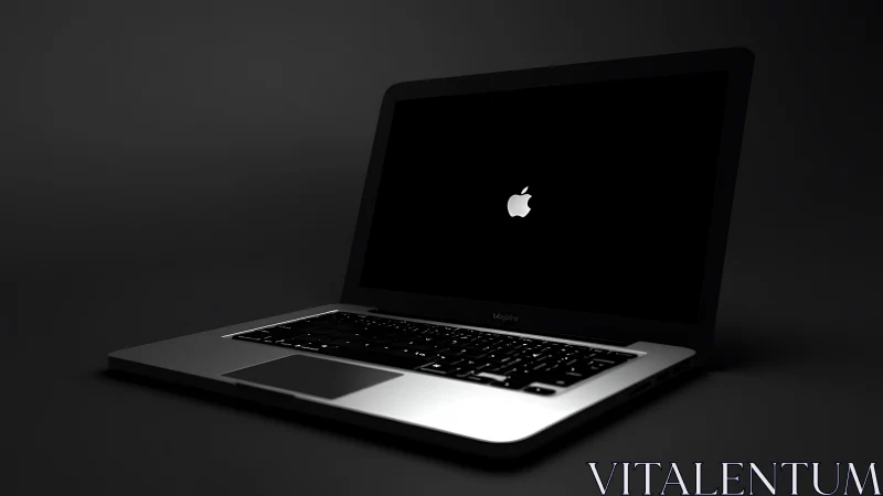 Oblique-view aluminum laptop with illuminated startup emblem.