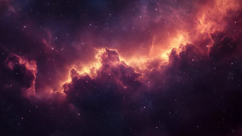 Nebula storm carves a blazing river through silent stars