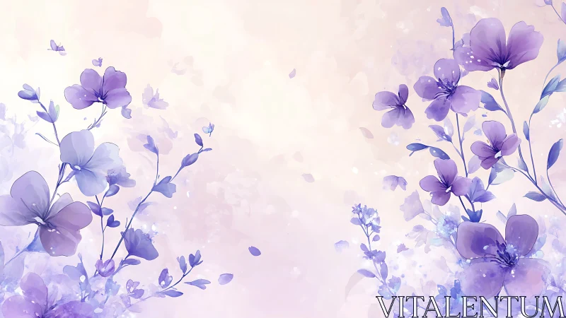 Lavender Dreams: Watercolor Blossoms Dancing.