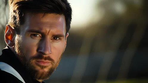 High-contrast male portrait with shallow depth of field and rim lighting