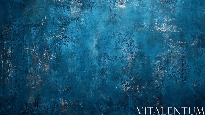 Textured blue painted wall with rough distressed finish.