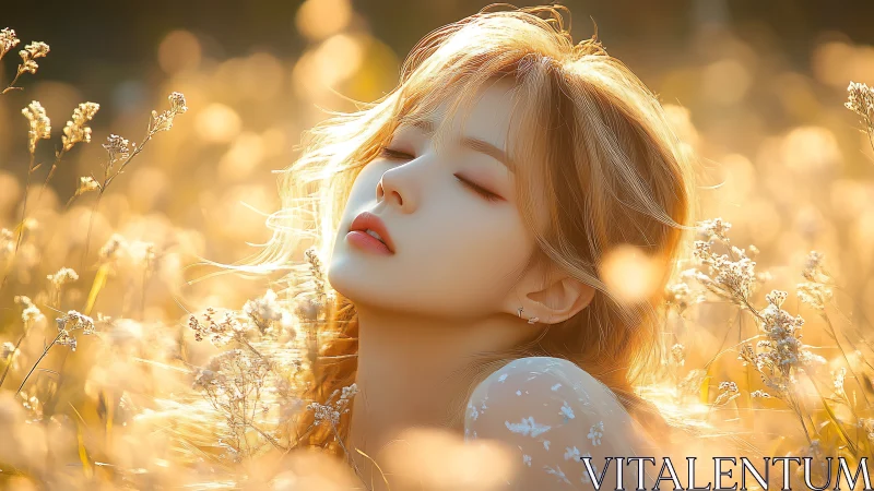 Sunlit daydreamer adrift in fields of glowing wildlight.