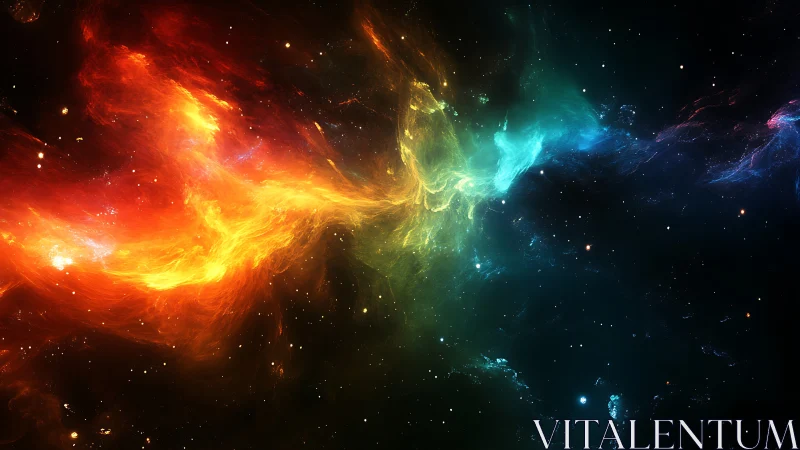 Stellar Colorstorm Crossing the Midnight Sea of Stars.