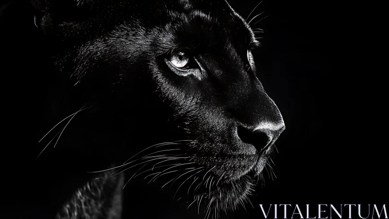 Midnight Gaze: Panther's Luminous Eyes in Shadow.