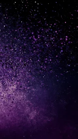 Purple particle gradient on dark background digital field.