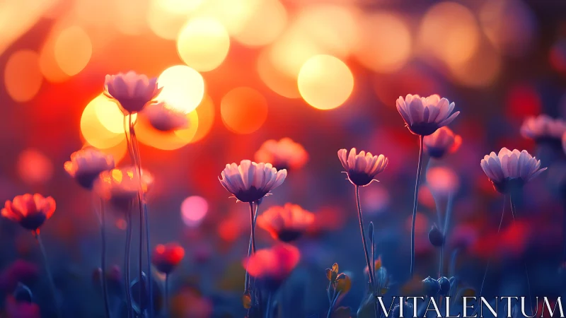 Purple Blooms Waltz Through Golden Bokeh Dreams