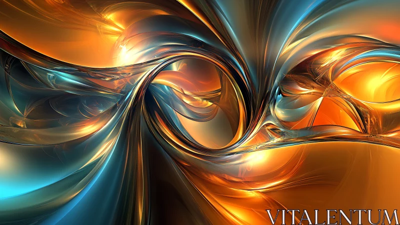 Flowing ribbons of light in swirling copper and teal glow.