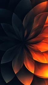 Radial luminous petal array in gradient thermal spectrum.