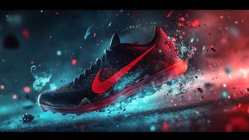 Velocity ignites as a neon running shoe shatters space