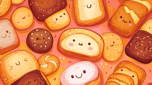 Cheerful Bakery Friends Gathered Together.