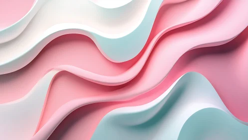 Parametric pastel surface waves with soft volumetric shading.