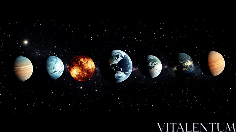 Exoplanet lineup shows diverse worlds across starfield.