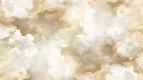 Soft Beige and White Watercolor Clouds Abstract Background.