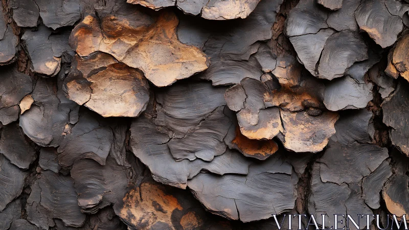 Close-up texture of weathered tree bark surface layers.