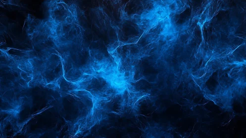 Electric nebula clouds with luminous blue plasma textures.
