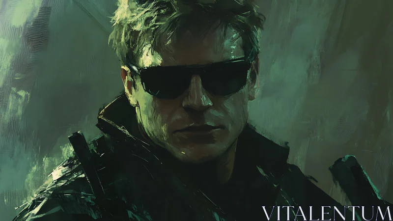 Cool-headed night operative in shadowy green light.