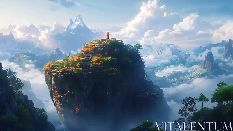 Vertical floating mesa landscape renders expansive aerial depth