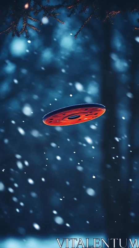 Winter forest turns fiery disc into a quiet orbiting comet