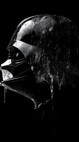 Textured black helmet profile rendered with high contrast lighting