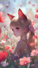 Fox-eared daydream lingers softly in a drifting flower haze