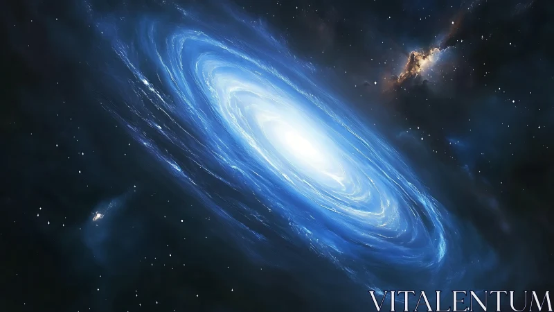 Rotating luminous spiral structure in deep space environment