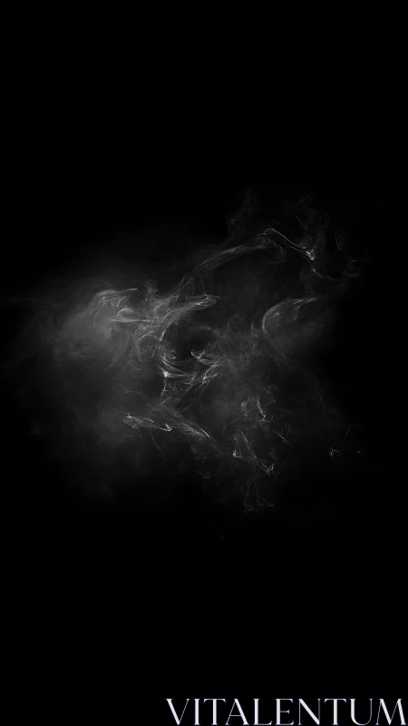 Whorling white smoke drifting across deep black void.