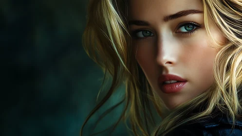 Close cropped portrait shows digitally rendered female face