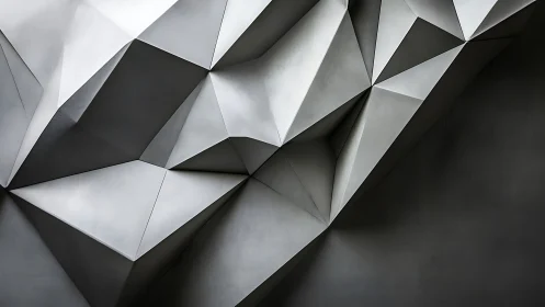 Parametric faceted wall with high-contrast planar geometry.