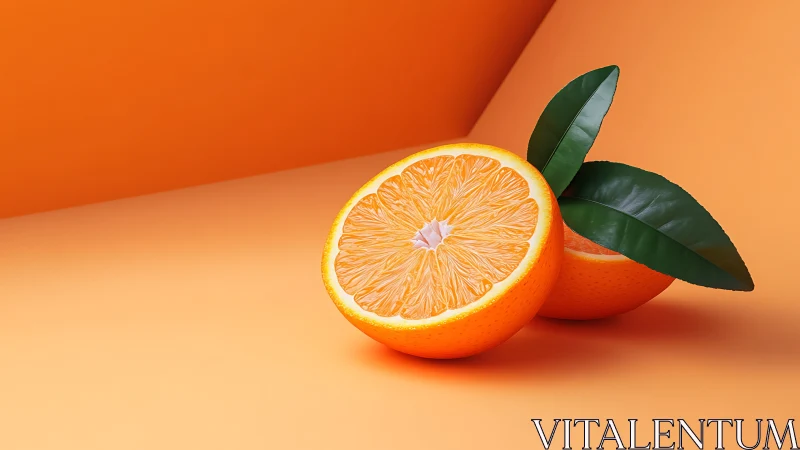 Sunlit orange halves resting in a bright citrus corner.