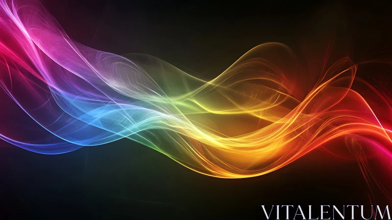 Chromatic lightwave ribbons in dynamic abstract composition.