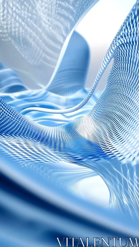 Fluid blue mesh waves curve across bright abstract space