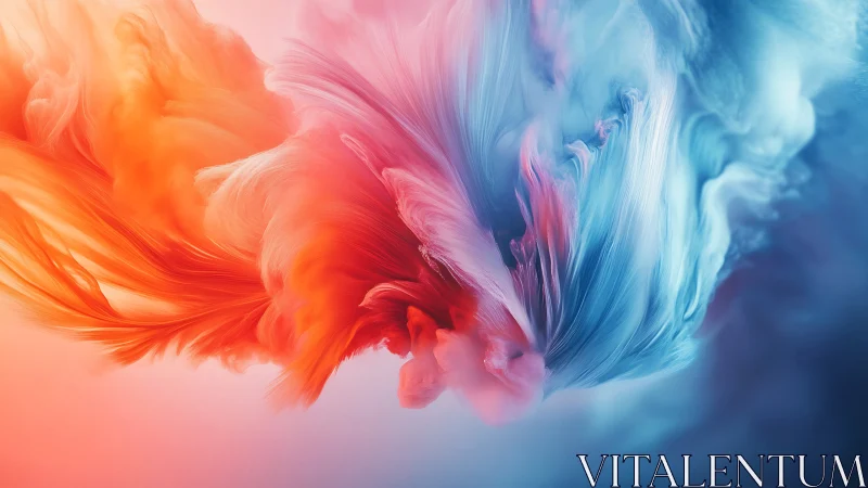 Bilateral chromatic fluid plumes in dynamic digital turbulence.