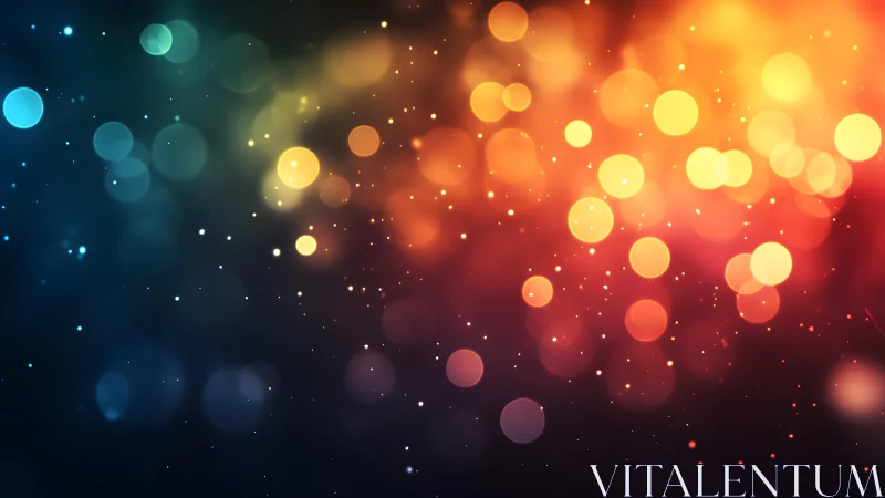 Vibrant bokeh lights in abstract gradient background design.