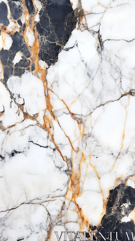 Marble veins in warm gold, white, and inky charcoal tones.