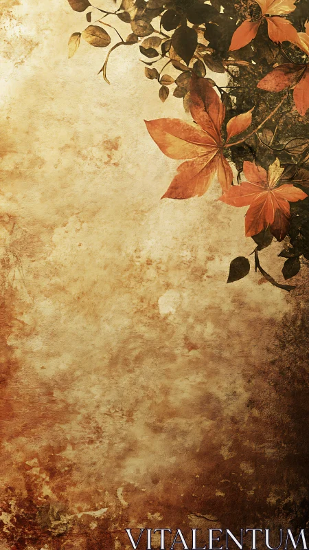 Aged parchment surface with autumnal botanical corner ornamentation.