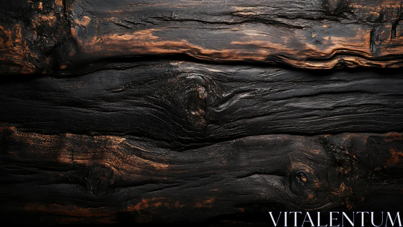 Charred Timber Cross-Section Assemblage with Radial Grain Patterns.