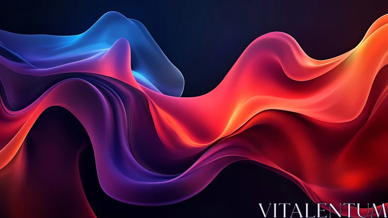 Silken Waves of Light Dancing Through Midnight Color.