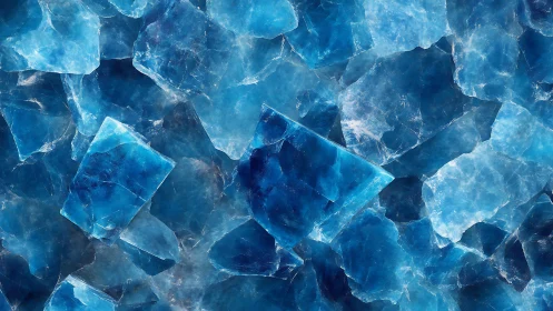 Blue crystal shards forming translucent abstract surface.
