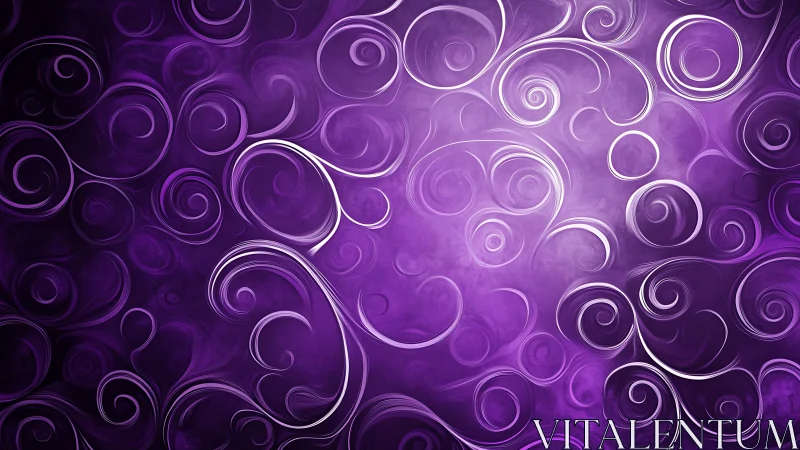 Swirling purple curls drift in a dreamy, glowing haze