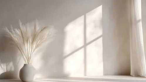 Gentle pampas in soft sunlight bring calm to a quiet corner