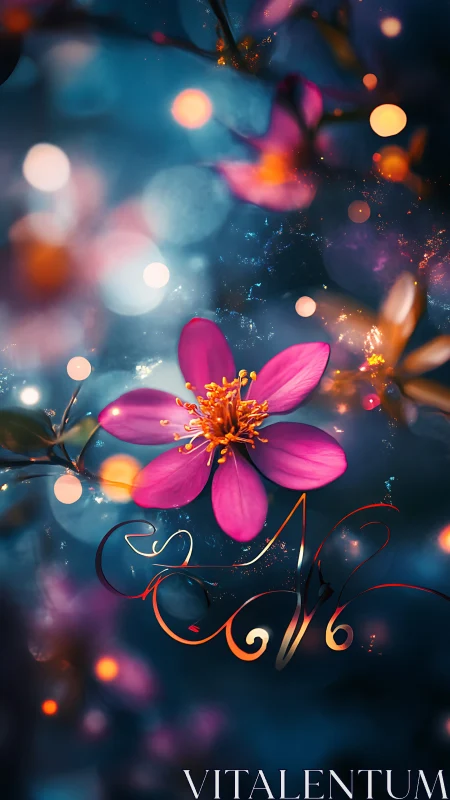 Magenta Cosmos Bloom with Luminous Bokeh.