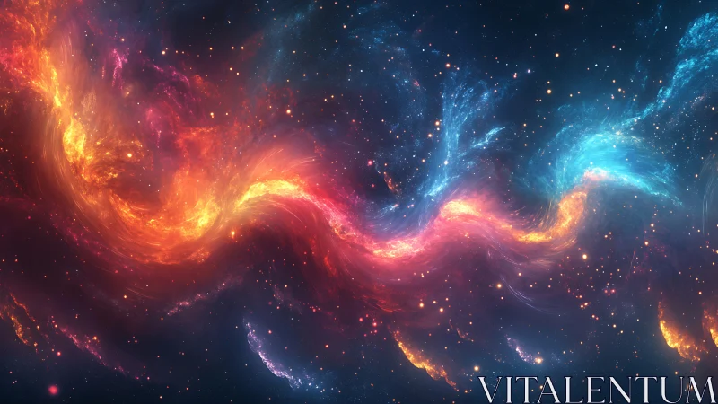 Chromatic plasma currents twist through a deep cosmic void