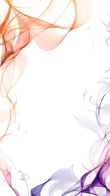 Color-gradient smoke ribbons frame negative space composition