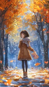 Leaves whirl like shy comets as a quiet girl owns autumn