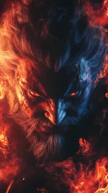 Thermally bifurcated demigod portrait in infernal luminescence.