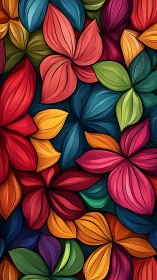 Layered floral petals create a vivid abstract tapestry of color