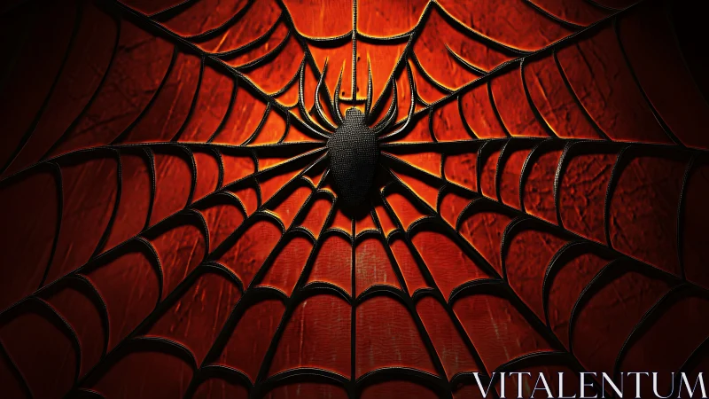 Midnight spider sigil blazing over molten crimson web.