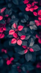 Vibrant Pink Foliage: Selective Focus Botanical Study.